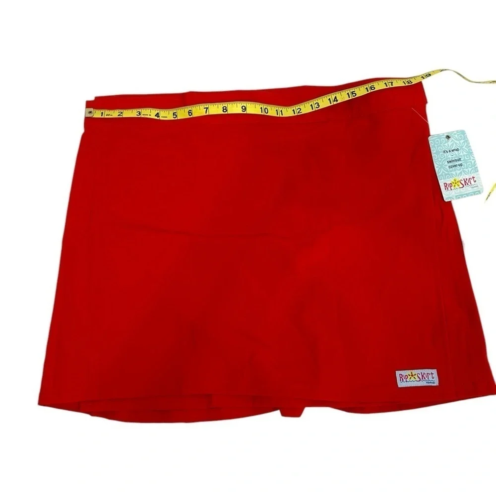 RipSkirt Hawaii Wrap Skirt Womens Large Poppy Red 17” Beachwear Mini Skirt NWT